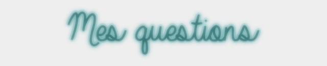 Mes questions